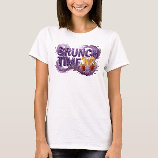Schoon Paarse BRUNCH TIME Statement T-shirt (Voorkant)