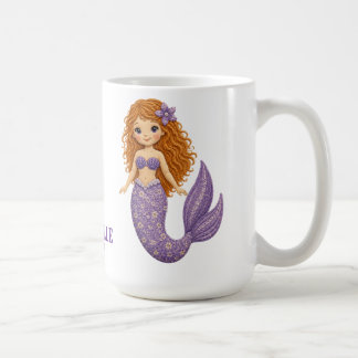 Schoon Paarse Zeemeermin Personaliseer Koffiemok