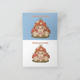 Schoon Paddenstoelen Familie Retro Kawaii Bos Padd Bedankkaart