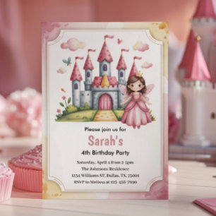 Schoon Prinses Sprookje Verjaardag Kaart