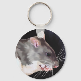 Schoon rat schilderij sleutelhanger