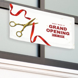 Schoon Rode en Witte Professionele Grand Opening Spandoek