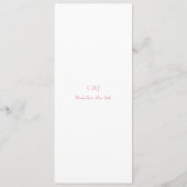 Schoon Roze Elegant Bruiloft Menu (Achterkant)