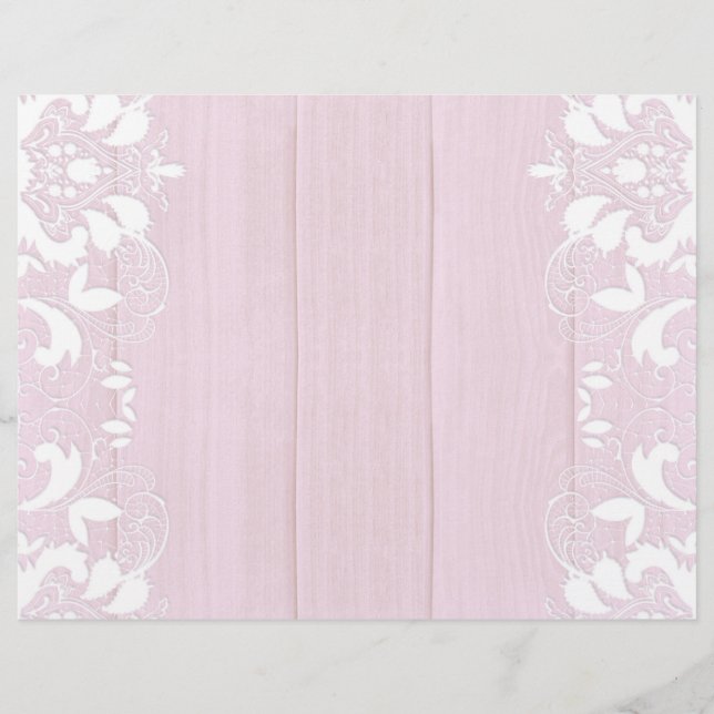 Schoon Roze Hout met Kant Randen Scrapbook Papier (Voorkant)