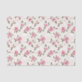 Schoon Roze Rozen Bloemige Bruiloft Douche Tissuepapier (Voorkant)