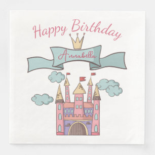 Schoon Roze Sprookjes Prinses Kasteel Aangepaste N Servet