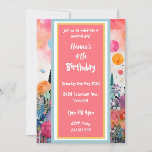 Schoon Roze Toverkasteel Kaart (Voorkant)