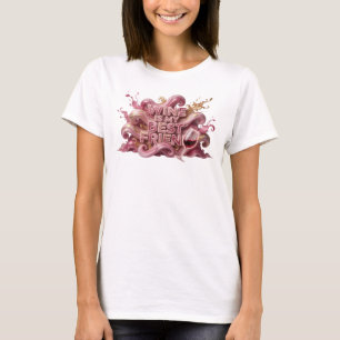 Schoon Roze WIJN IS MIJN BÈSTE VRIEND Tekst ontwer T-shirt
