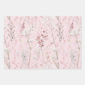 Schoon Roze Wit Bloemig Bruidsfeest Inpakpapier Vel (Voorkant 2)