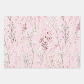 Schoon Roze Witte Bloemen Bruids Bruiloft Inpakpapier Vel (Voorkant 3)