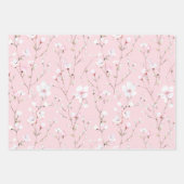 Schoon Roze Witte Bloemen Bruidsfeest Inpakpapier Vel (Voorkant 2)