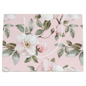 Schoon Roze Witte Bloemen Bruiloft Feest Groot Cadeauzakje (Voorkant)