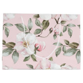 Schoon Roze Witte Bloemen Bruiloft Feest Groot Cadeauzakje (Achterkant)