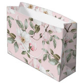 Schoon Roze Witte Bloemen Bruiloft Feest Groot Cadeauzakje (Achterkant Gekanteld)