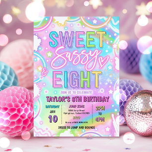 Schoon, Sassy En Acht Neon Regenboog 8e Verjaardag Kaart