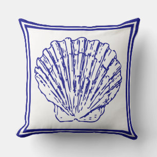 Schoon scheepsontwerp blauw Shell Buitenkussen