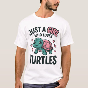 Schoon Schildpad Liefhebber Meisje Vintage Gravure T-shirt