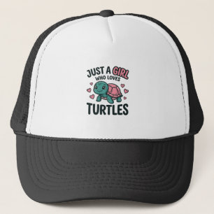 Schoon Schildpad Liefhebber Meisje Vintage Gravure Trucker Pet