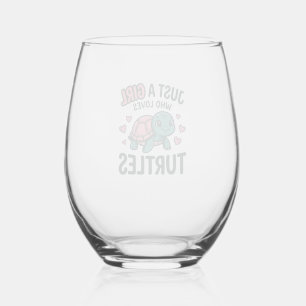 Schoon Schildpad Liefhebber Meisje Vintage Gravure Wijnglas Zonder Voet