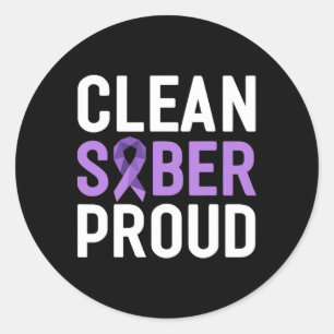 Schoon Sober Trots Eindverslaving Overdosis Awaren Ronde Sticker