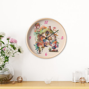 Schoon Sprookjeselfje En Kabouter Muurklok