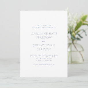 Schoon Stof Blauw QR Code Elegante Trouwdag Save The Date