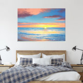 Schoon strand zonsondergang schilderij canvasprint canvas afdruk (Insitu (Slaapkamer))