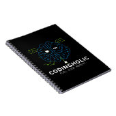 Schoon Tech Brain Codeerschrift Ontwerp Voor Coder Notitieboek (Rechterzijde)