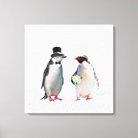 Schoon Trouwerij Pinguïn Koppel op Witte