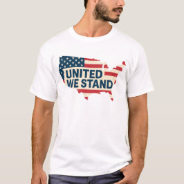 Schoon verenigd we staan patriottische kaart t-shirt