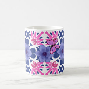 Schoon vlindermotief ontwerp koffiemok