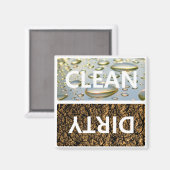 Schoon Vuil met  achtergrondkleur Magneet (Voorkant / Achterkant)