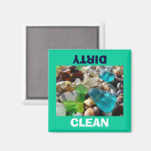 SCHOON Vuil Schotel Wasmachine magneten Keuken Str (Voorkant / Achterkant)