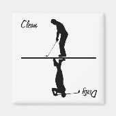 Schoon / Vuile Golf Magneet (Voorkant)