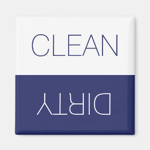 Schoon Vuile indicator marine blauw wit vaatwasser Magneet