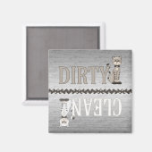 Schoon-vuile kat vaatwasser magneet (Voorkant / Achterkant)