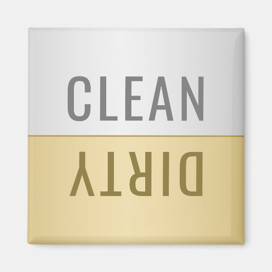 Schoon Vuile Vaatwasser Faux Silver Gold Magneet (Voorkant)