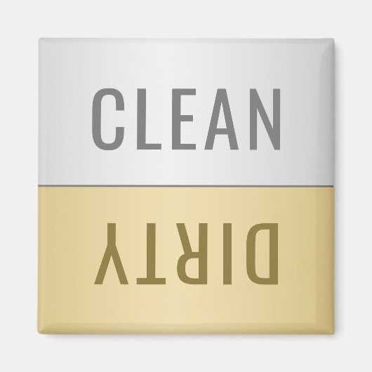 Schoon Vuile Vaatwasser Faux Silver Gold Magneet (Voorkant)