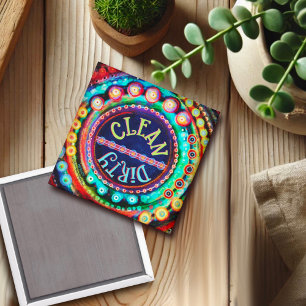 Schoon Vuile Vaatwasser Leuk Kleurrijk Leuk Magneet