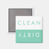 Schoon/Vuile Vaatwasser Magneet in Mint/Wit (Voorkant / Achterkant)