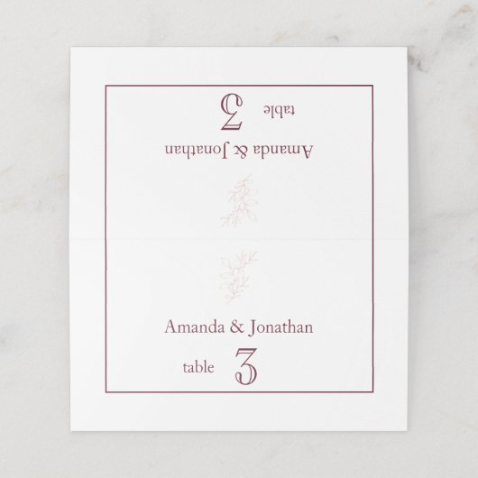 Schoon Wit en Roze Eenvoudig blad | Moderne bruilo (Buitenkant ongevouwen)