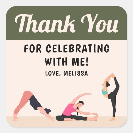 Schoon Yoga Studio Bedankt Sticker (Voorkant)