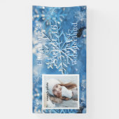 Schoon Zestien Winter Wonderland Sneeuwvlok Spandoek (Verticaal)