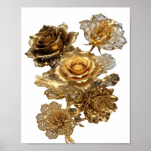 Schoon Zilver GOUDEN ROZEN Poster