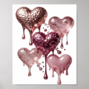 Schoon zilver HARTEN VAN GLANS EN GLAMOUR Poster