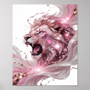 Schoon zilver LION KING Grafisch ontwerp Poster