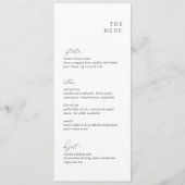 Schoon zwart en wit modern bruiloft menu (Voorkant)