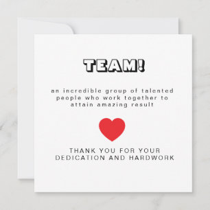 Schoon zwart & wit Cute kaart team spirit