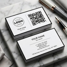 Schoon Zwart Wit Minimalistisch QR Code Logo
