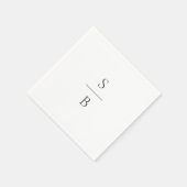 Schoon zwart-wit monogram moderne bruiloft servet (Hoek)